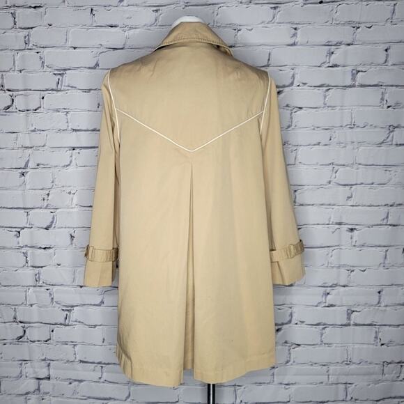 Vintage 70s Montgomery Ward Tan Lightweight Mod Coat, size 16 - Picture 4 of 8